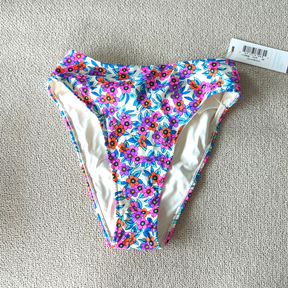 NWT Frankie's Bikinis Jenna High Waist High Cut Bikini Bottom Sz XS